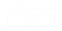 Logo blanc EClavia nord sur fond noir. Texte EClavia au-dessus de 'nord' dans un rectangle blanc.